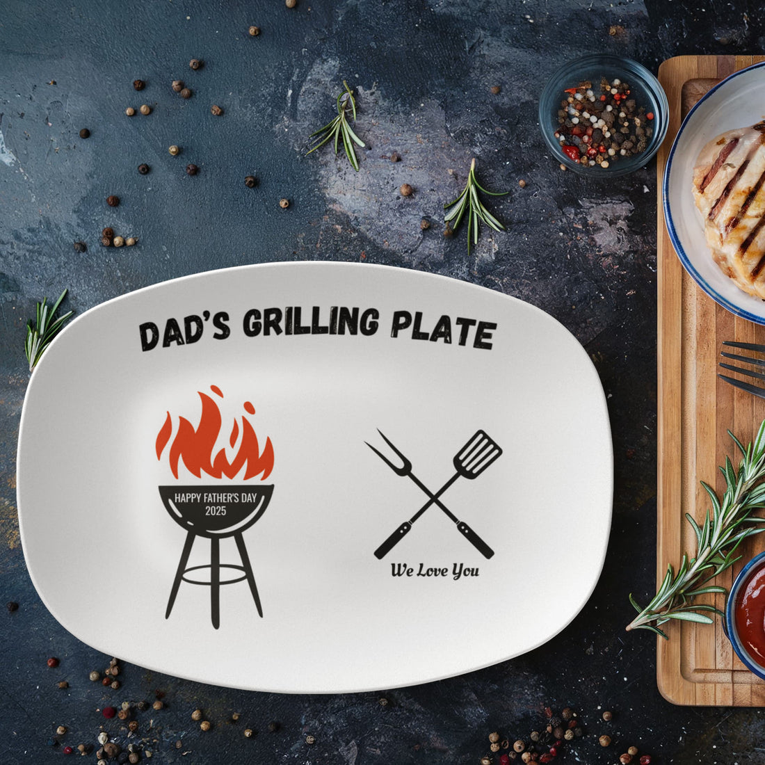 Dad's Grilling Serving Platter